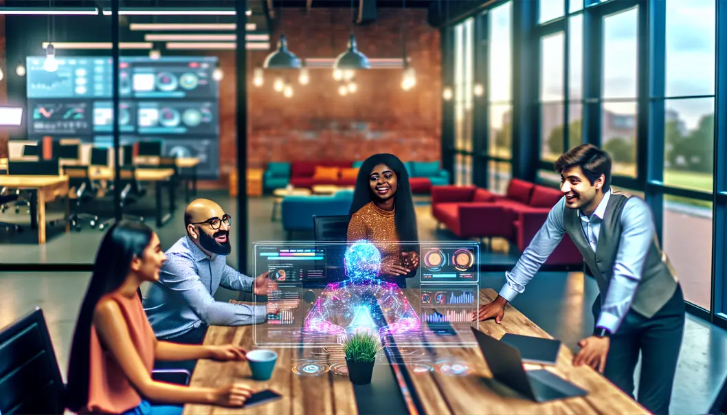 Startup team utilizing AI agents for data analytics and task automation.