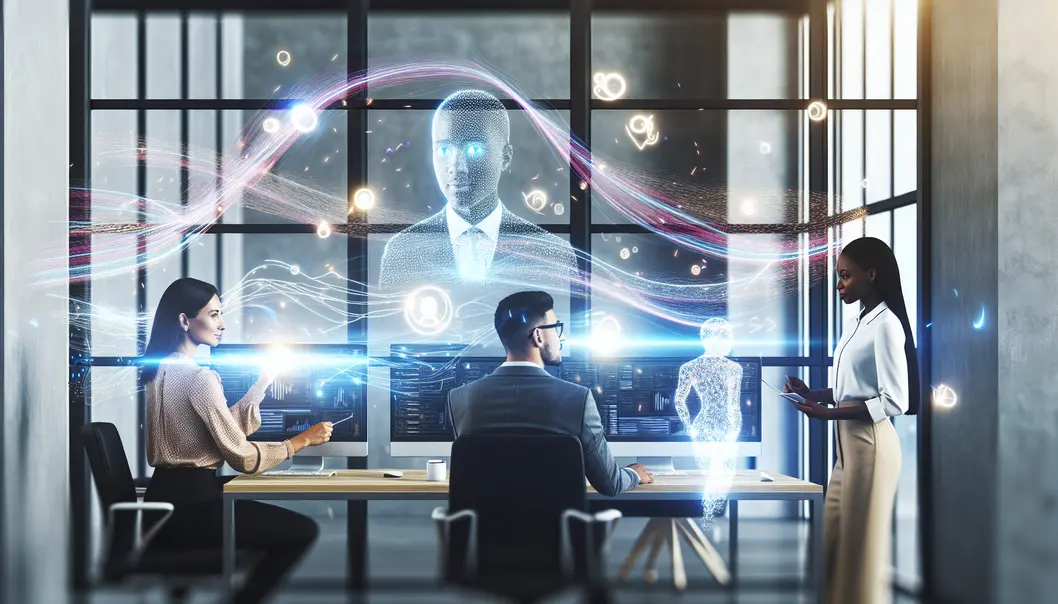 A startup founder engages with AI-powered tools to drive innovation.
