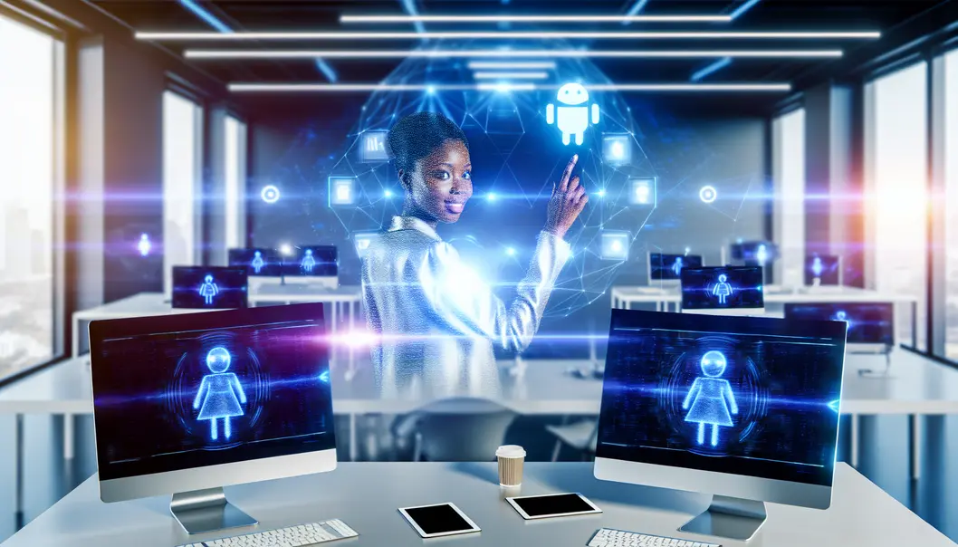 A startup founder engages with AI-powered tools to drive innovation.